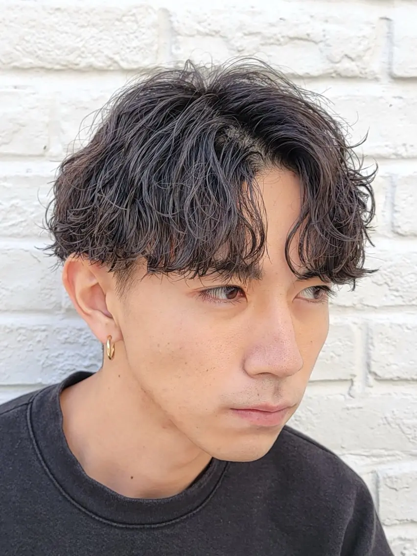 パーマ メンズ フェザーパーマ マッシュ メンズパーマ 学生（メンズ向け） メンズツイストパーマ パーマ fifth/原宿/ カットモデル/カズのヘアスタイル