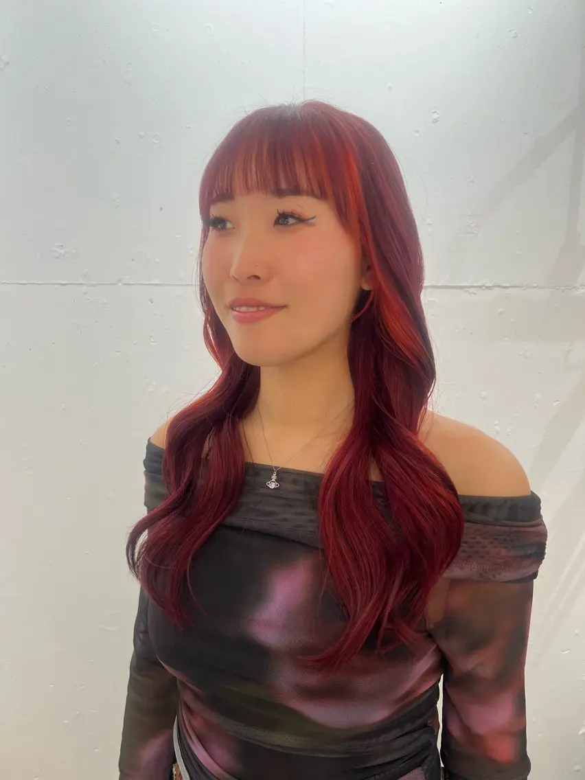ロング カラー カット ヘアカラー トリートメント 大野 りんのヘアスタイル