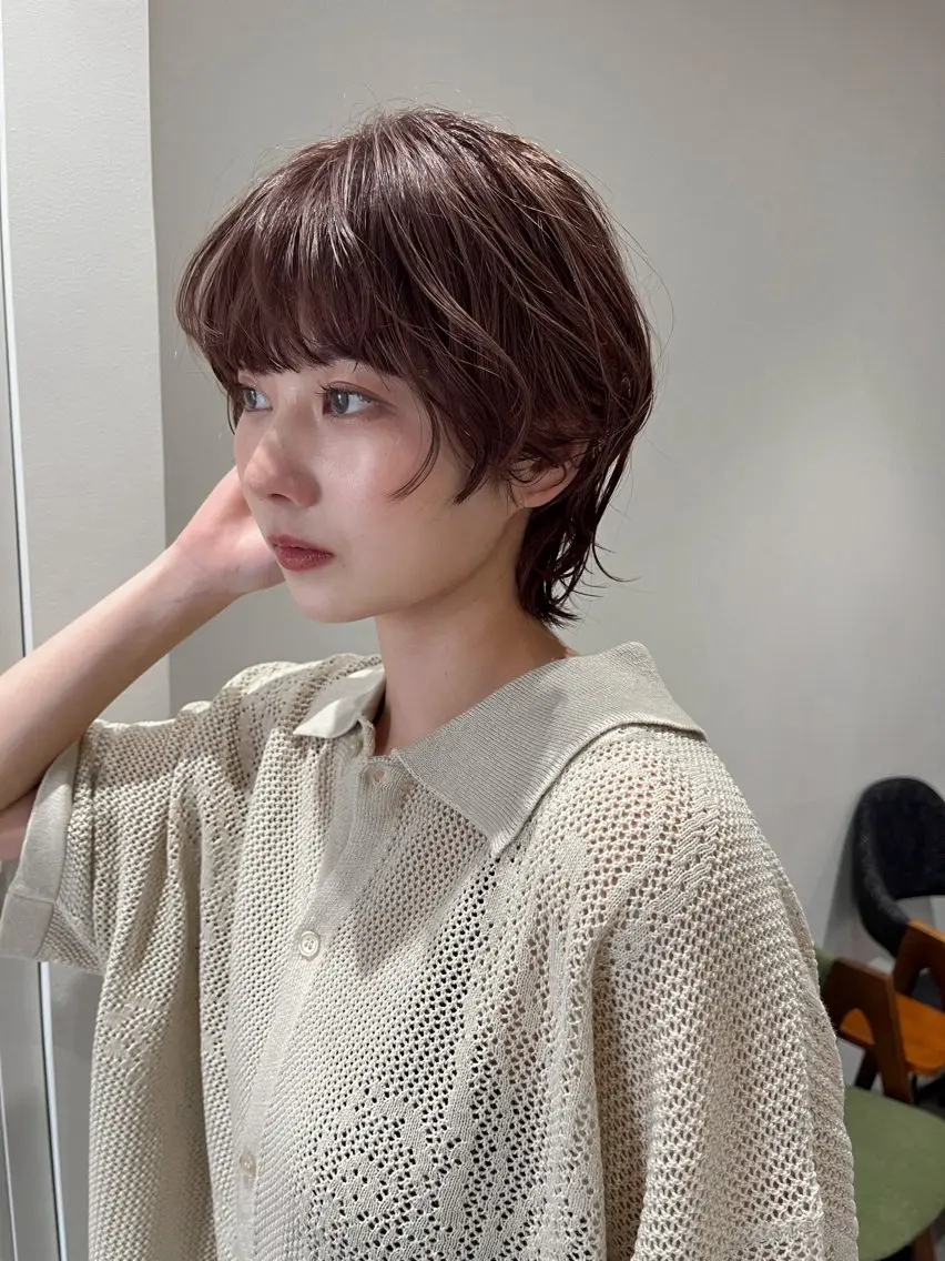 ショート カラー パーマ 渡邊 百咲のヘアスタイル