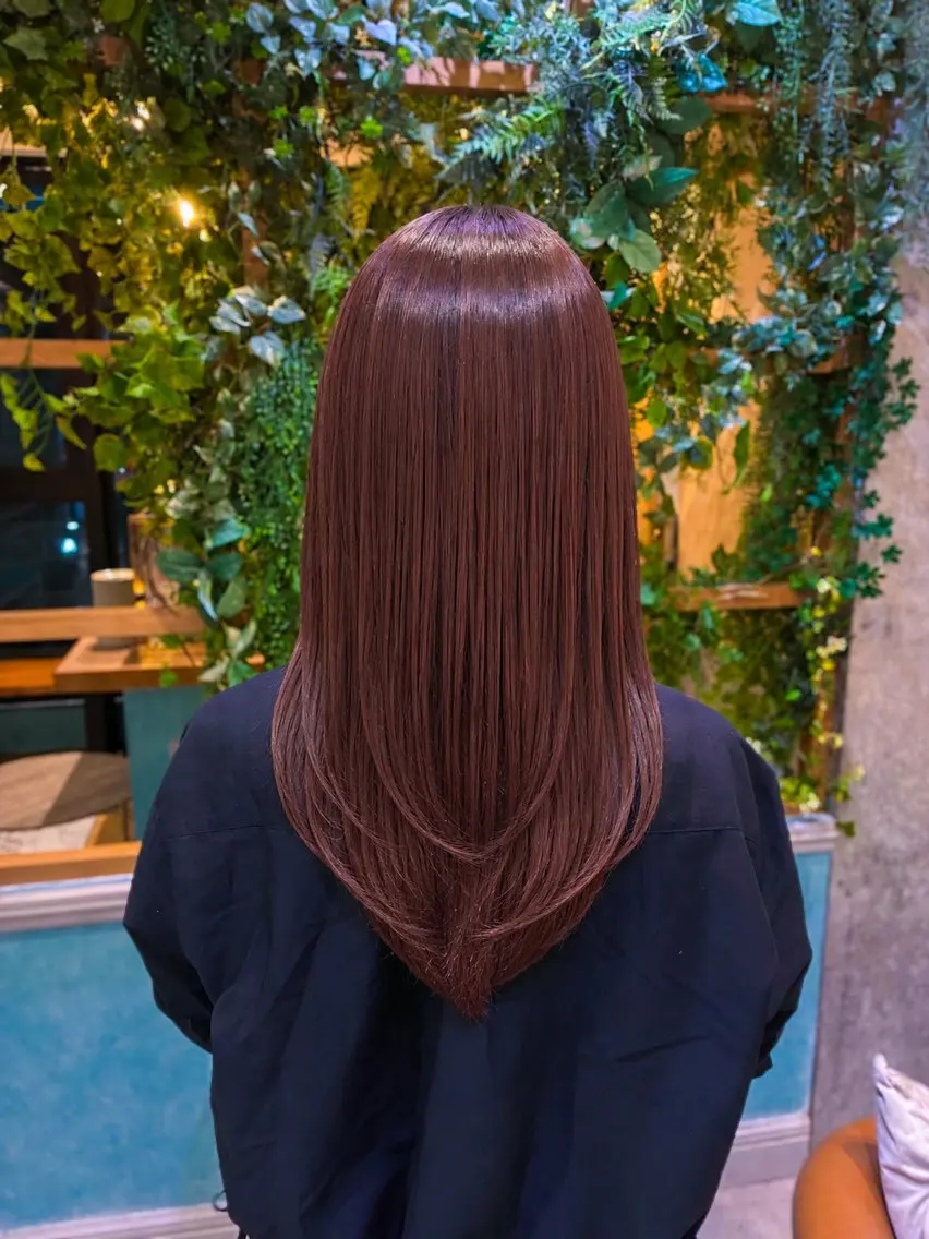 【🌻暖色系艶カラー🍊】 艶カラー🌹➕外部補修トリートメント🩹の写真