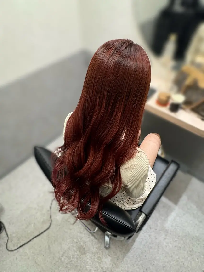 ロング カット ヘアカラー トリートメント 𝜗𝜚cocoro 韓国𝜗𝜚のヘアスタイル