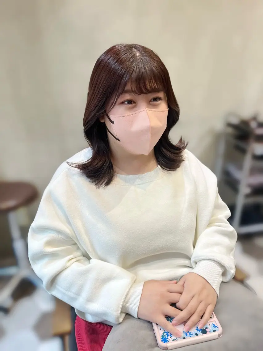 カラー ヘアアレンジ 似合わせ顔まわり カット💛森尾真由美のヘアスタイル