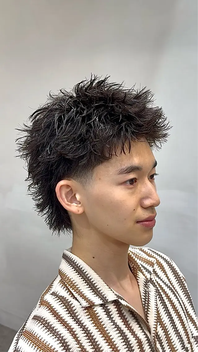 ショート パーマ メンズ マレットヘア カット パーマ トリートメント fifth 一寸木 桂斗のヘアスタイル