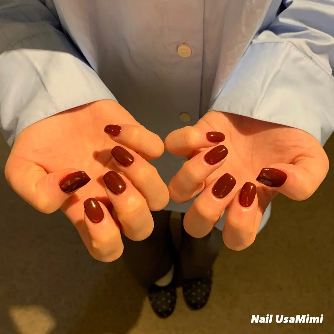 ネイル ジェルネイル マグネットネイル 持ち込み ワンカラーネイル パラジェル 本町ネイルNail UsaMimiのネイルデザイン
