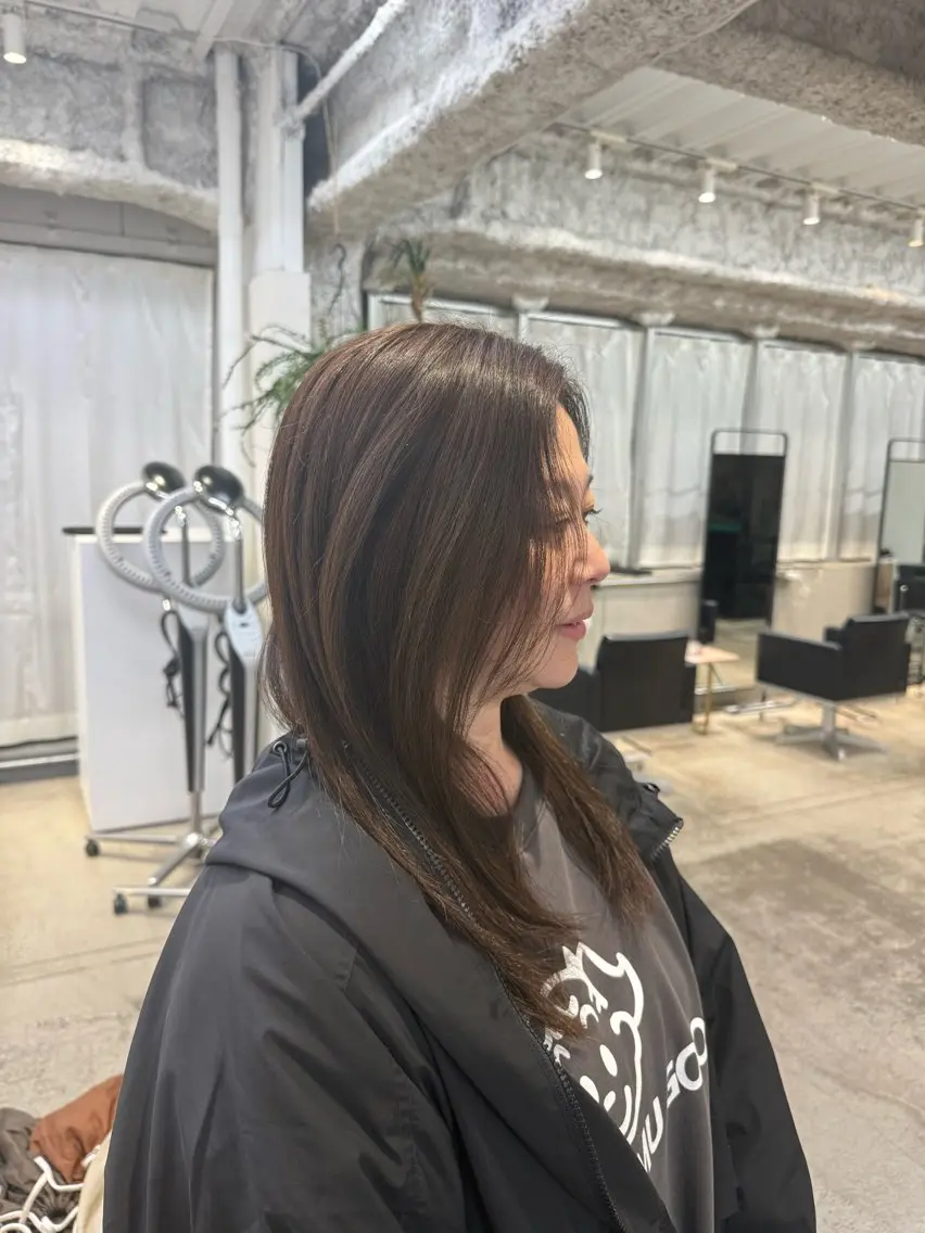 カラー ベージュカラー 透明感カラー オリーブベージュ カット ヘッドスパ SAKI /レイヤー/ベージュのヘアスタイル