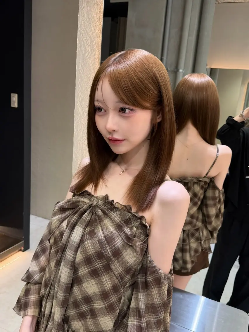 セミロング 縮毛矯正 トリートメント トリートメント 🫧髪質改善 講師🫧🍎幹細胞のヘアスタイル