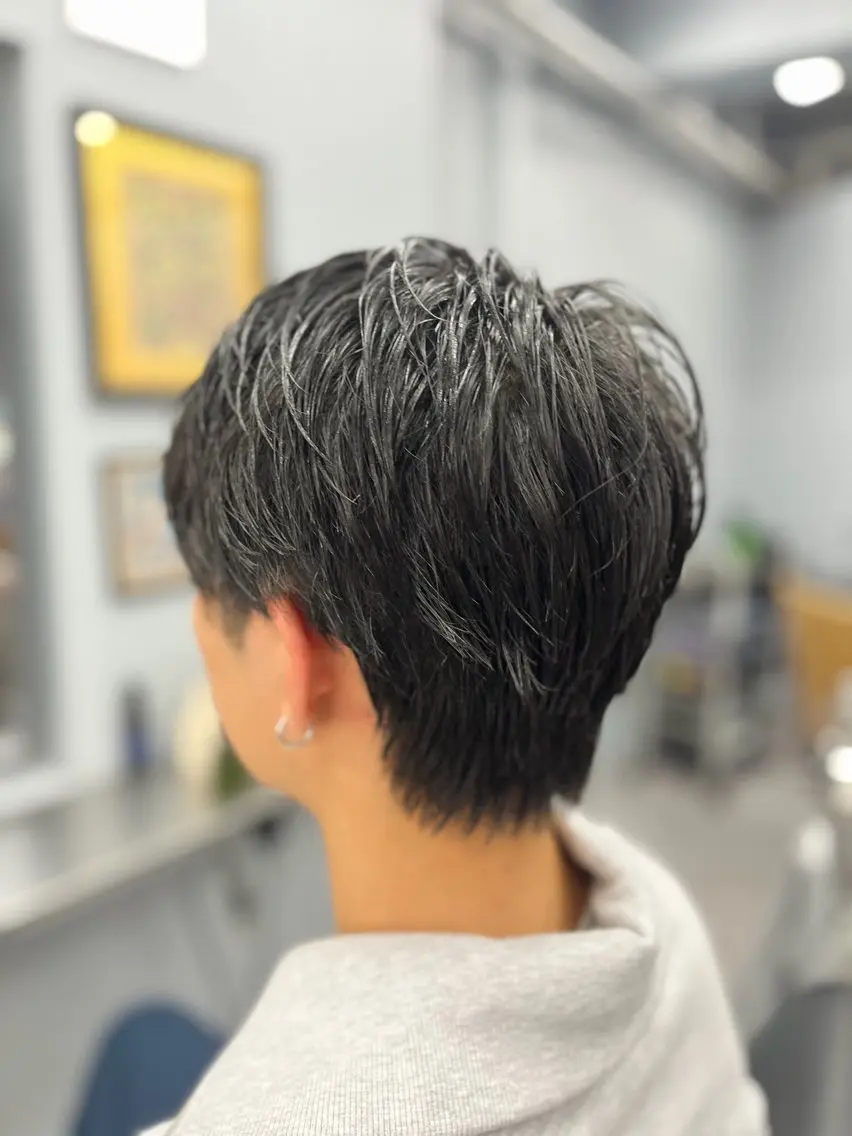 ショート メンズ カット トリートメント 池袋メンズパーマ フェード純平のヘアスタイル