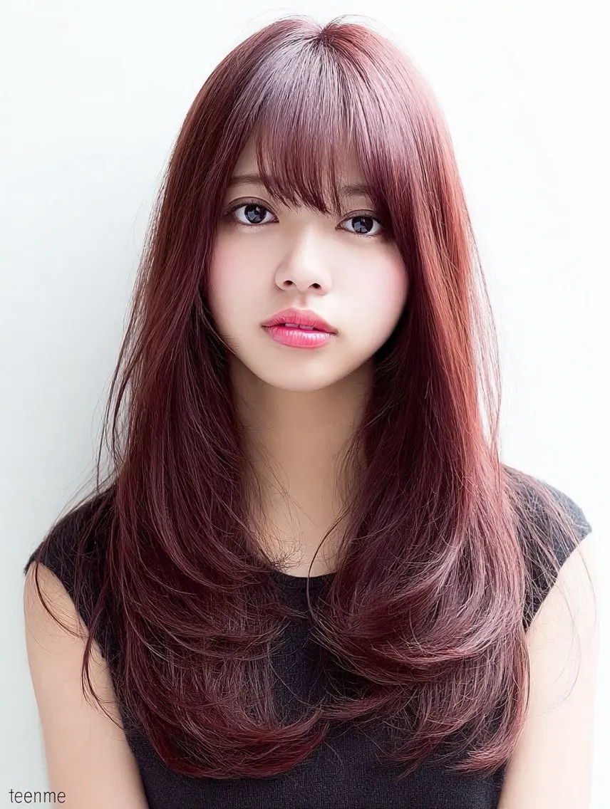 ロング ヘアカラー トリートメント 絶対綺麗な暖色カラー 🎯あります✨増渕✨のヘアスタイル