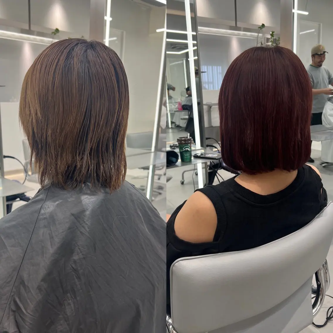 ショート カラー ヘアアレンジ シールエクステ アッシュ バレイヤージュ ベージュカラー 黒髪 カット ヘアカラー エクステ ar+ ❤︎ maiのヘアスタイル