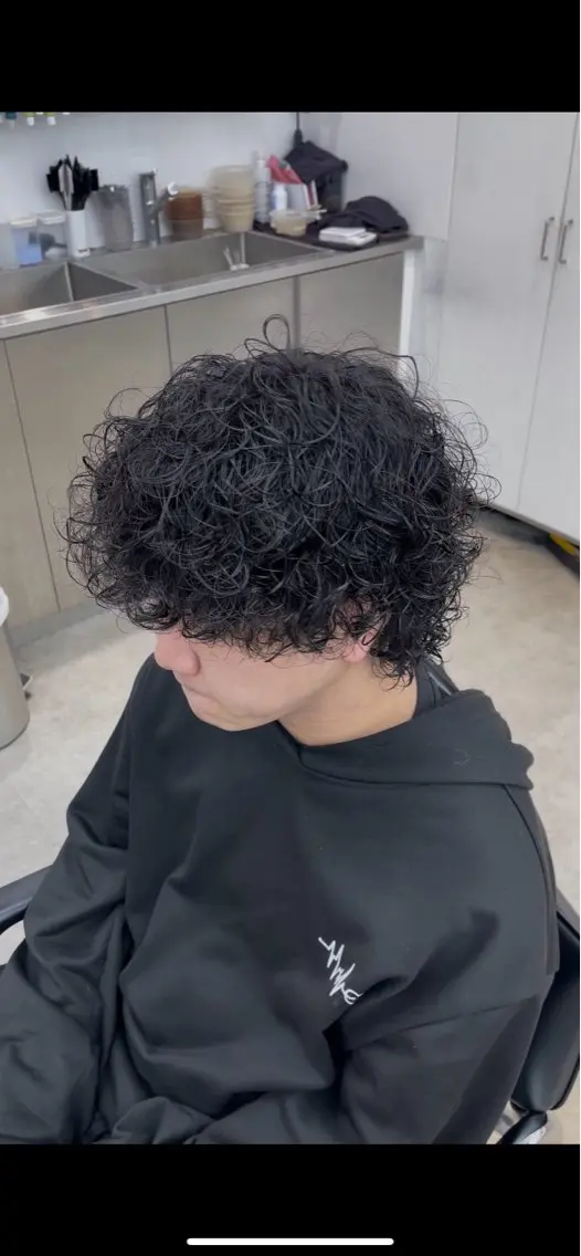 ショート カラー パーマ メンズ キッズ メンズパーマ プードルパーマ プードルパーマ 栄💗メンズ｜似合せ パーマ｜haruのヘアスタイル