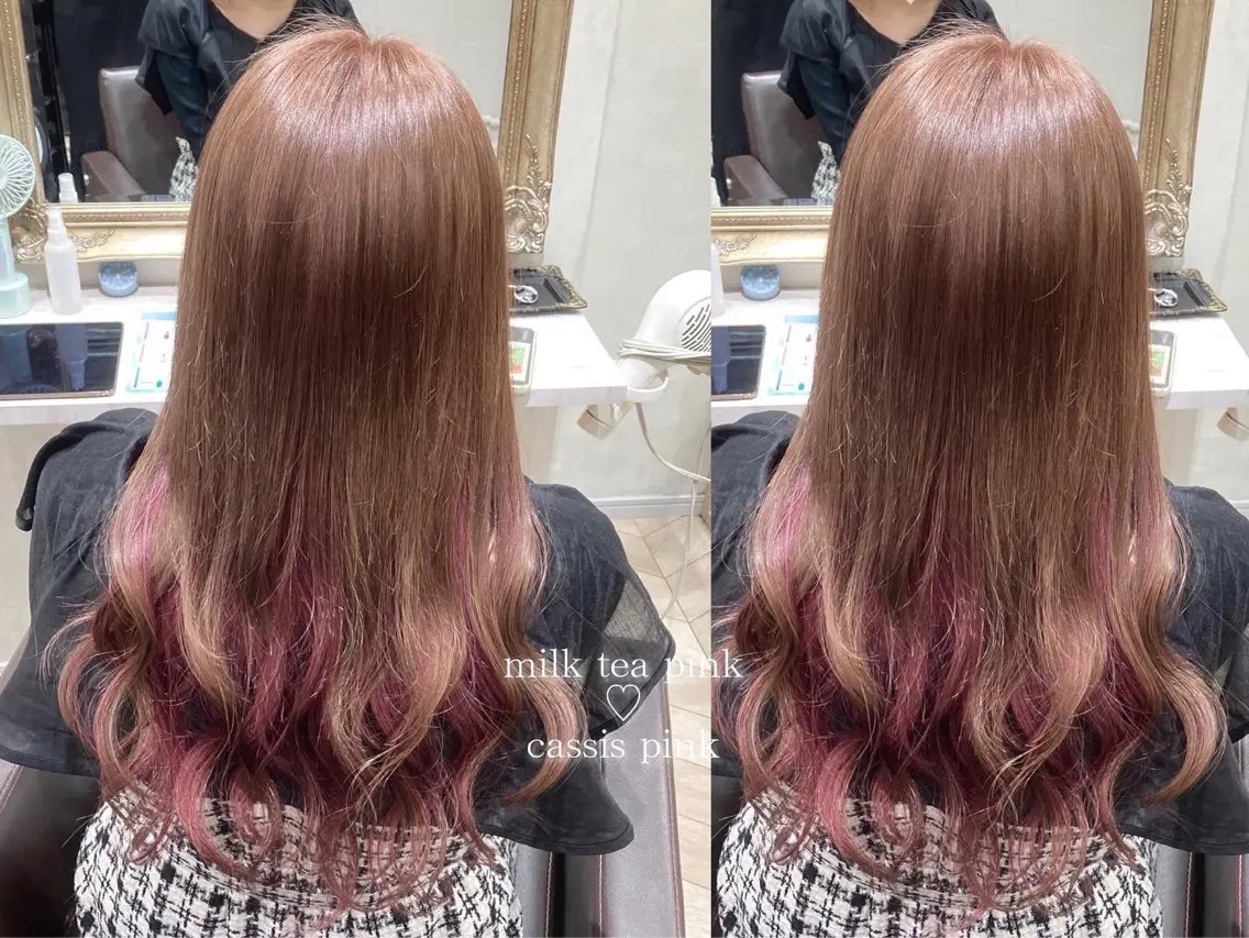 ロング カラー ブリーチ 菅村 緋莉🎀ガーリーヘアのヘアスタイル