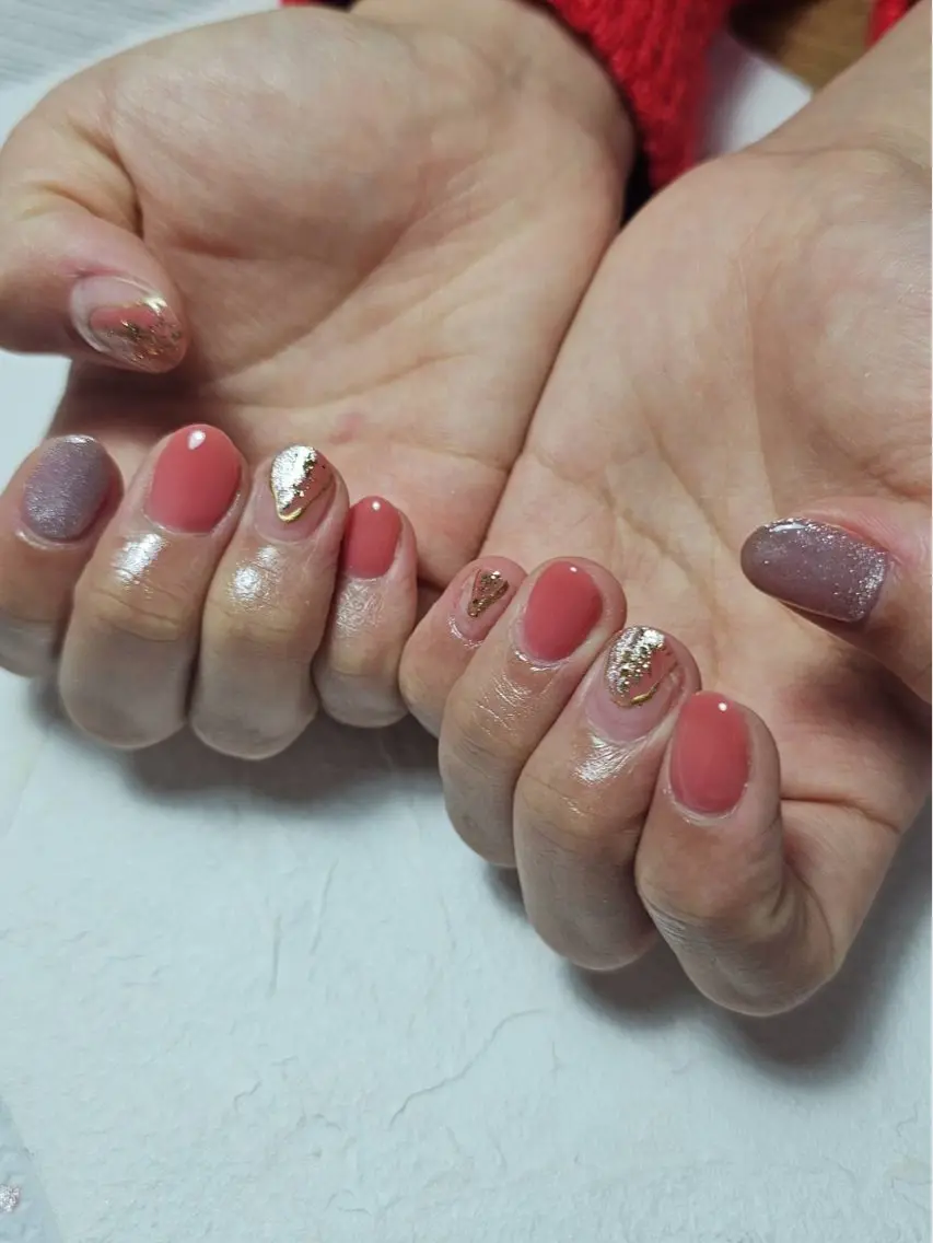 ネイル オーロラネイル フットネイル フレンチネイル ジェルネイル 韓国ネイル mogunail &blowのネイルデザイン