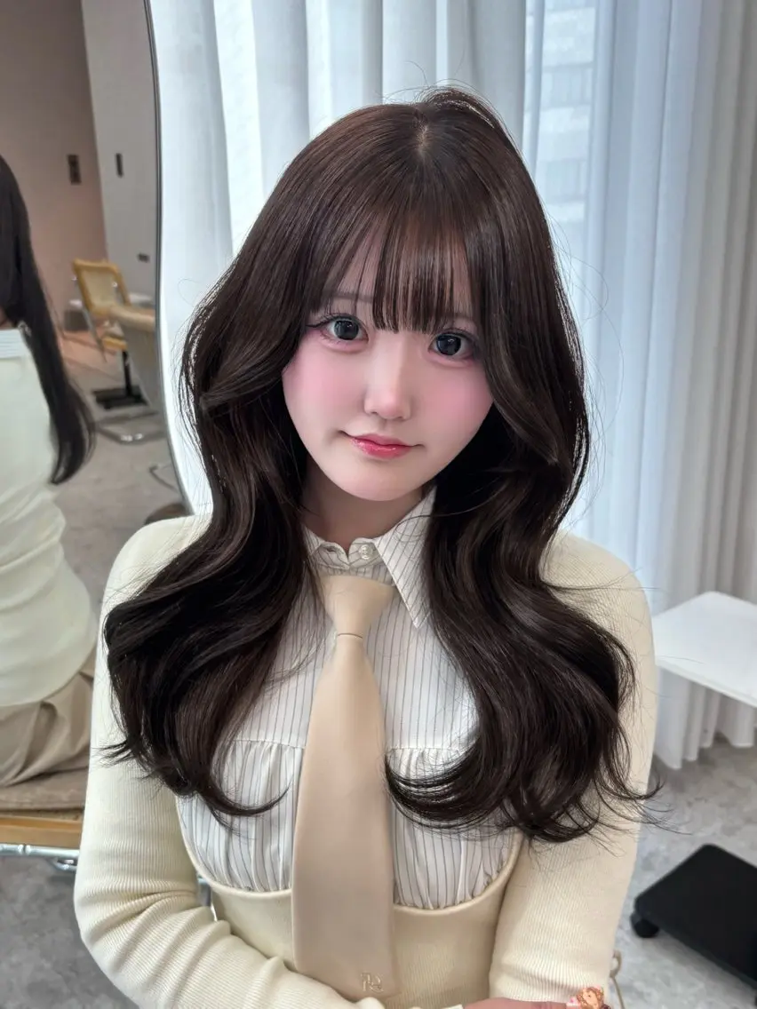 ロング カット ヘアカラー トリートメント 天神美容室 🎀hinaのヘアスタイル