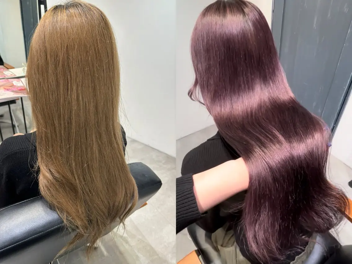 ロング カラー ラベンダーカラー ピンクカラー ピンクラベンダー 髪質改善 トリートメント ‎Lby home 🪽mikuのヘアスタイル