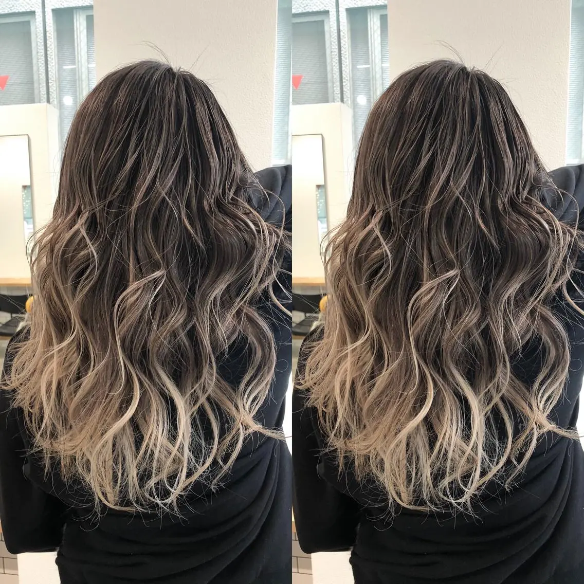 セミロング カラー バレイヤージュ レイヤーカット ヘアカラー JILBLAN京都 ショート/ハイライトのヘアスタイル