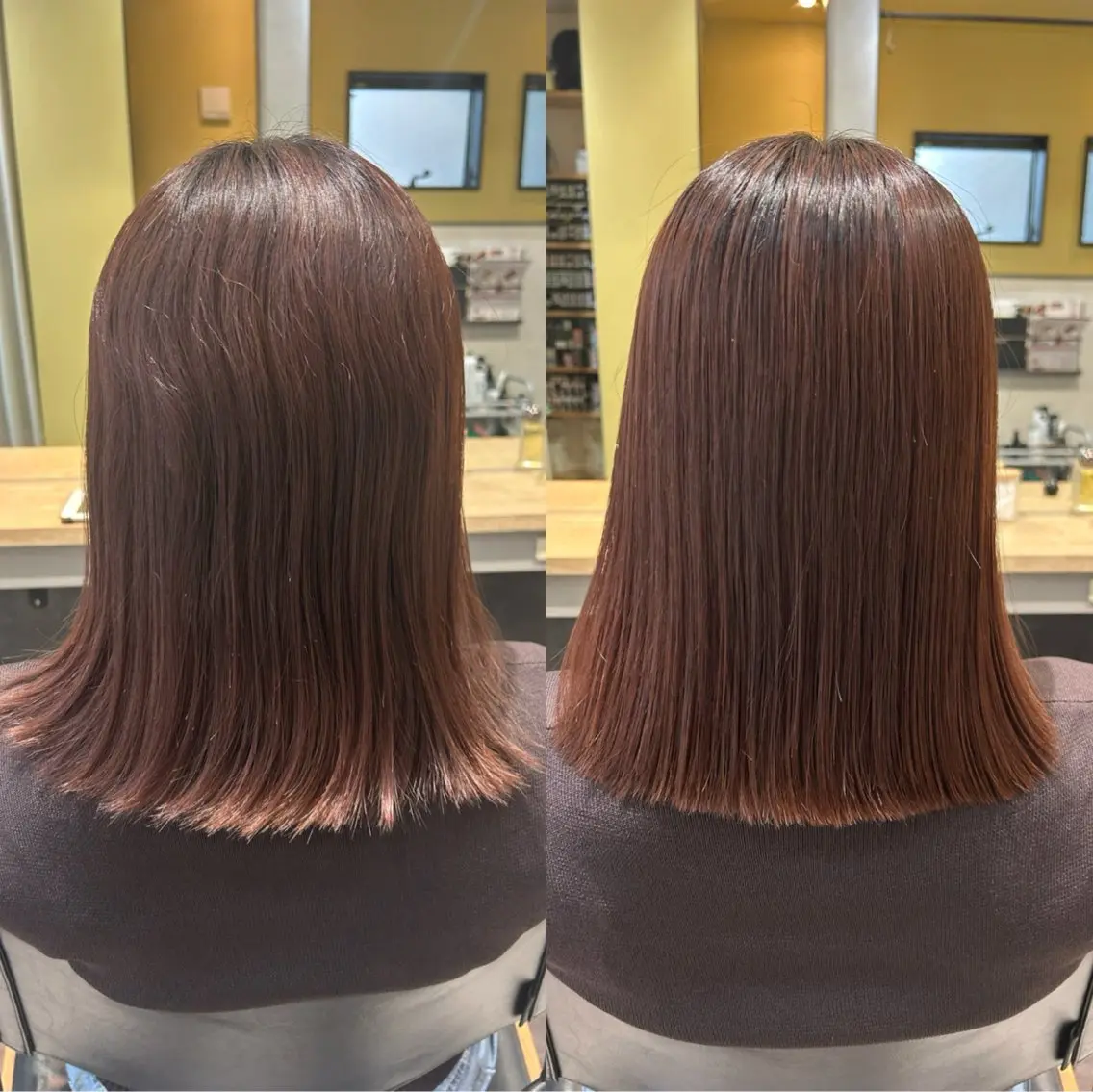 ミディアム パーマ 髪質改善 ストレートパーマ カット 縮毛矯正 トリートメント hubhair レイヤー/透明感のヘアスタイル