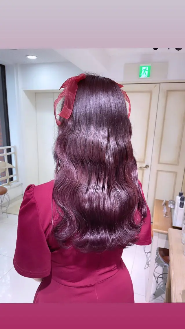ロング カラー ブリーチ 髪質改善 ‎Lby home 🪽mikuのヘアスタイル