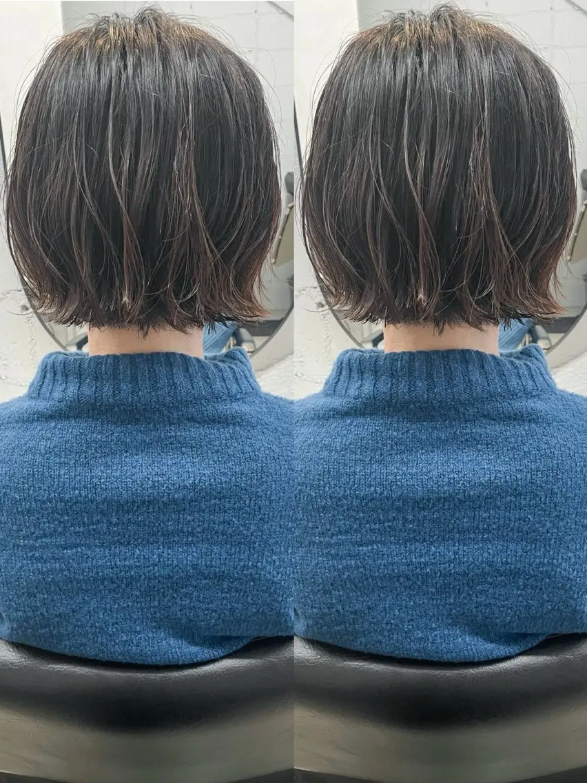 ショート ボブ カット ヘアカラー トリートメント mua 鳳のヘアスタイル