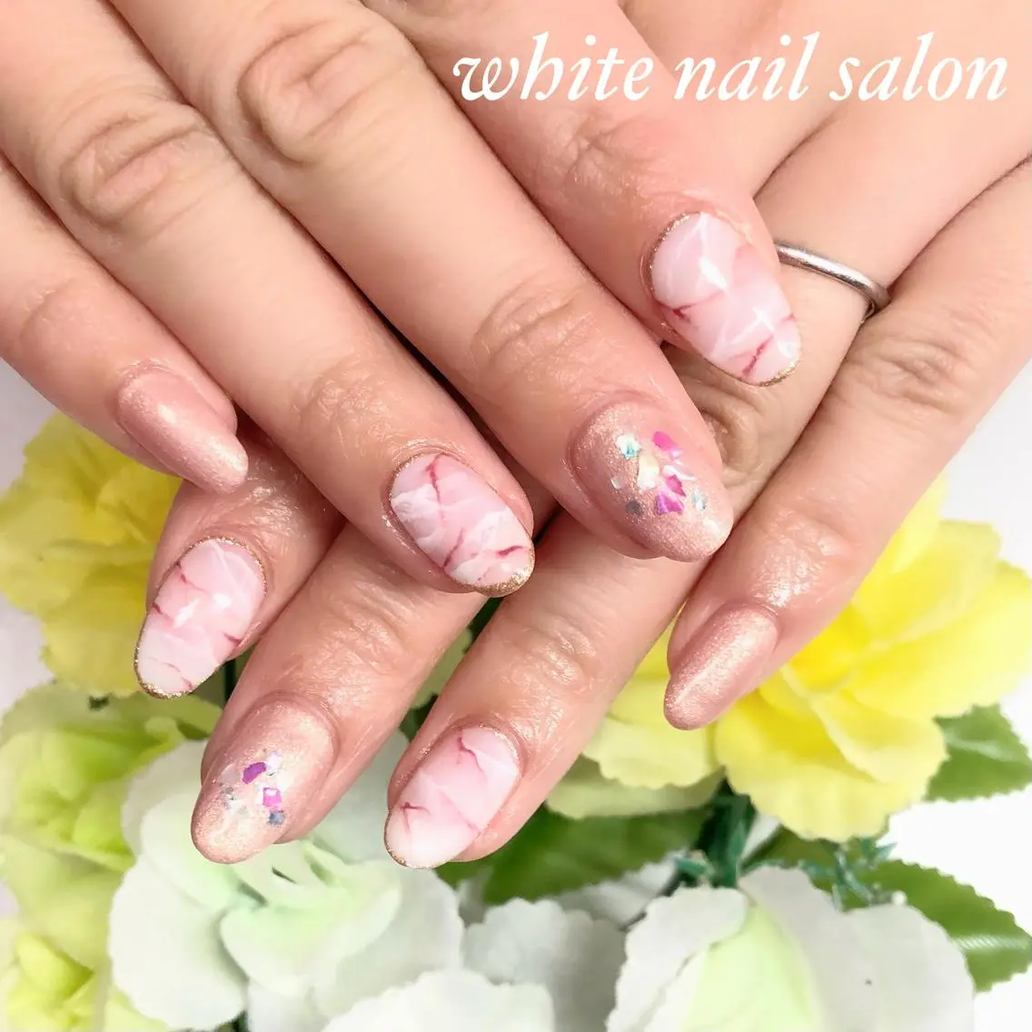 ネイル アートネイル フレンチネイル ジェルネイル ハードジェル 持ち込み ハンドネイル white nail salonのネイルデザイン