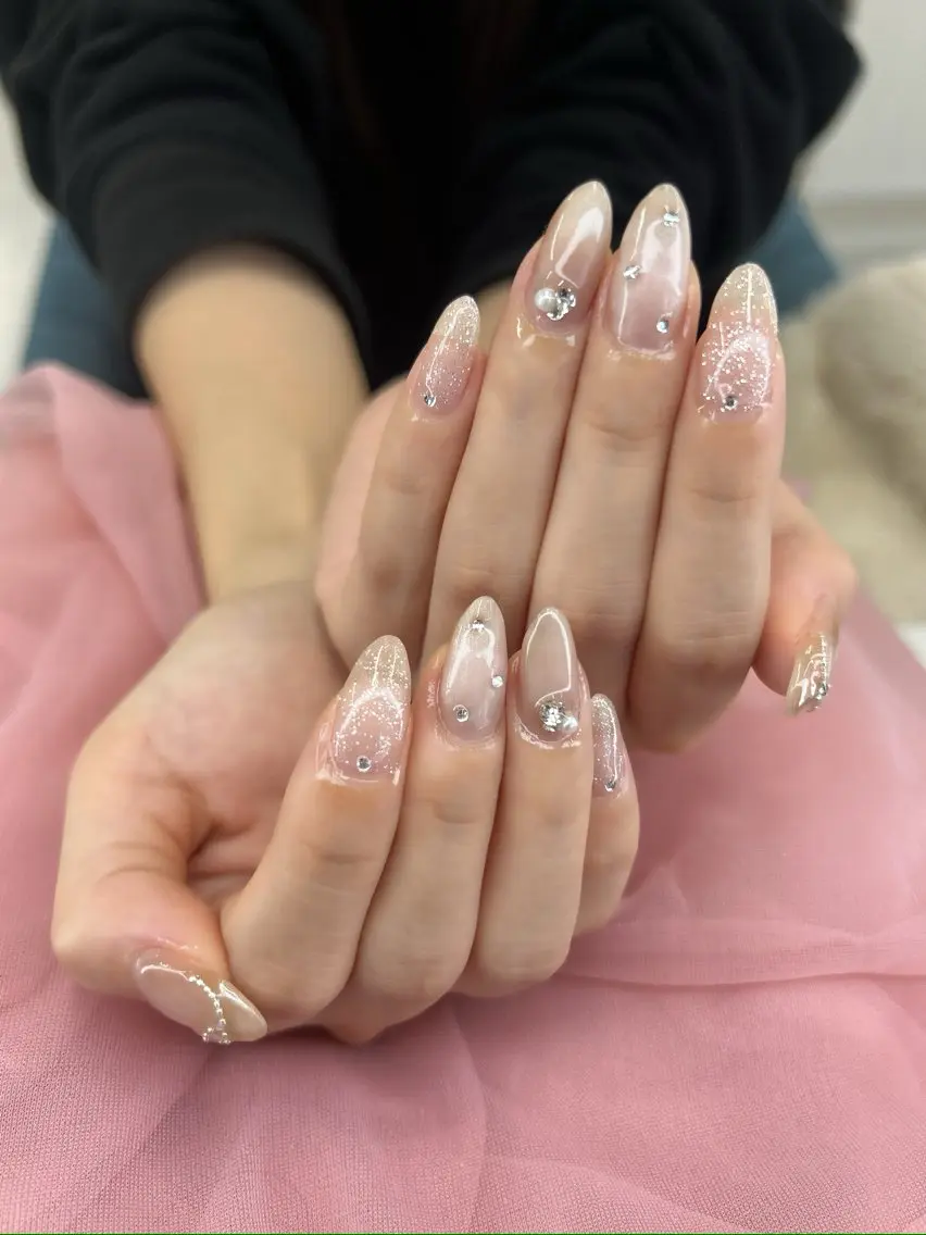 ネイル カジュアル フラッシュネイル マグネットネイル オフィスネイル ❀pom nail❀ aya.のネイルデザイン