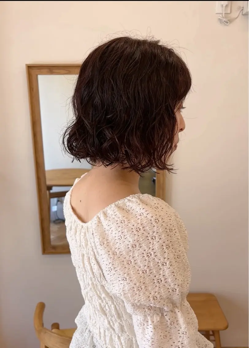ショート ボブ パーマ 西山 紗耶香🪽 透明感カラー/ボブのヘアスタイル