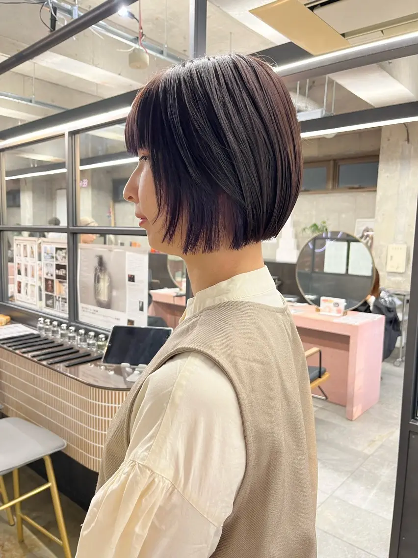 ミディアム カラー ラベンダーカラー カット ヘアカラー 小木曽智美 /ボブ/ショートのヘアスタイル