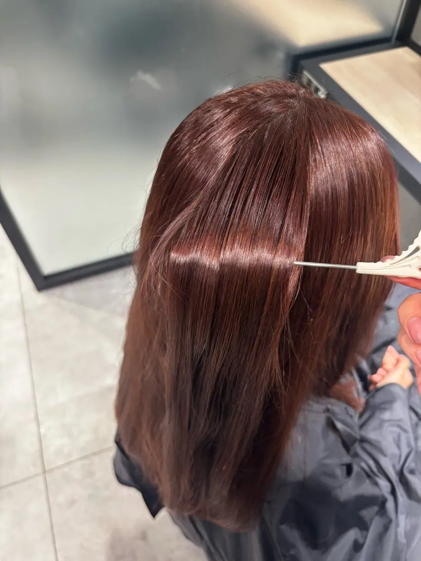 ロング ピンクブラウン ヘアカラー nana /透明感カラーのヘアスタイル