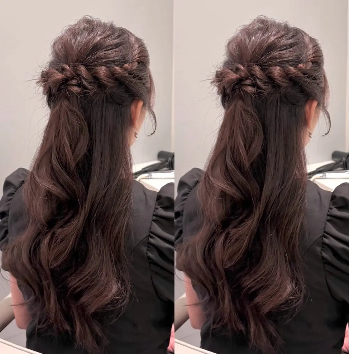 ヘアアレンジ ハーフアップ 名古屋/ヘアセット/ sarina🎀のヘアスタイル