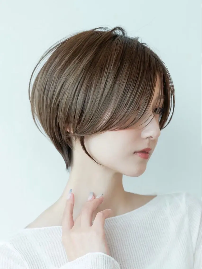 ショート カラー ショートボブ ショートレイヤー ハンサムショート 丸みショート ボブ 田中航平/渋谷ボブ/ レイヤーボブのヘアスタイル
