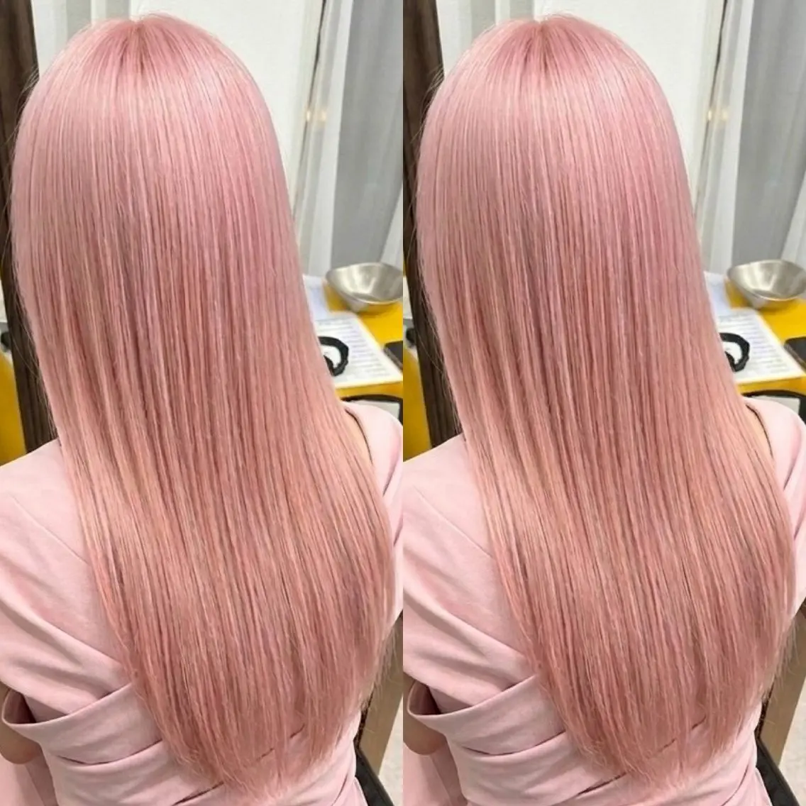 ロング カラー ベージュカラー ピンクカラー ピンクベージュ ヘアカラー なんば、心斎橋🍓 ハイトーンnicoのヘアスタイル