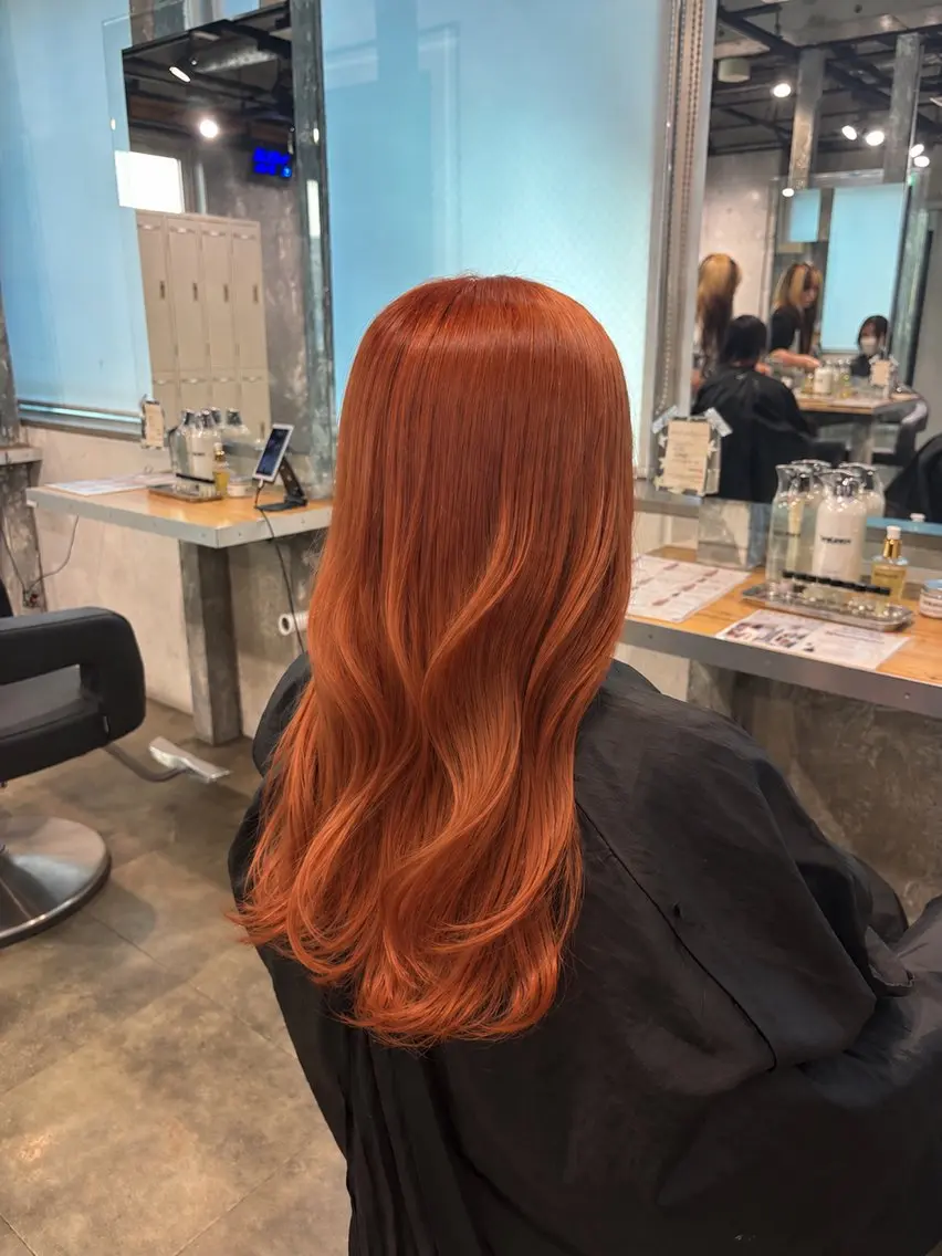 ロング カラー カット ヘアカラー 菜々美 暖色×ハイト ーン×ボブ🎀のヘアスタイル