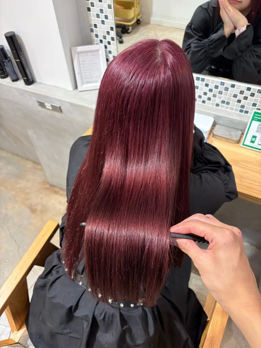 カラー ピンクカラー ローズカラー ヘアカラー Gigi Kazumaのヘアスタイル