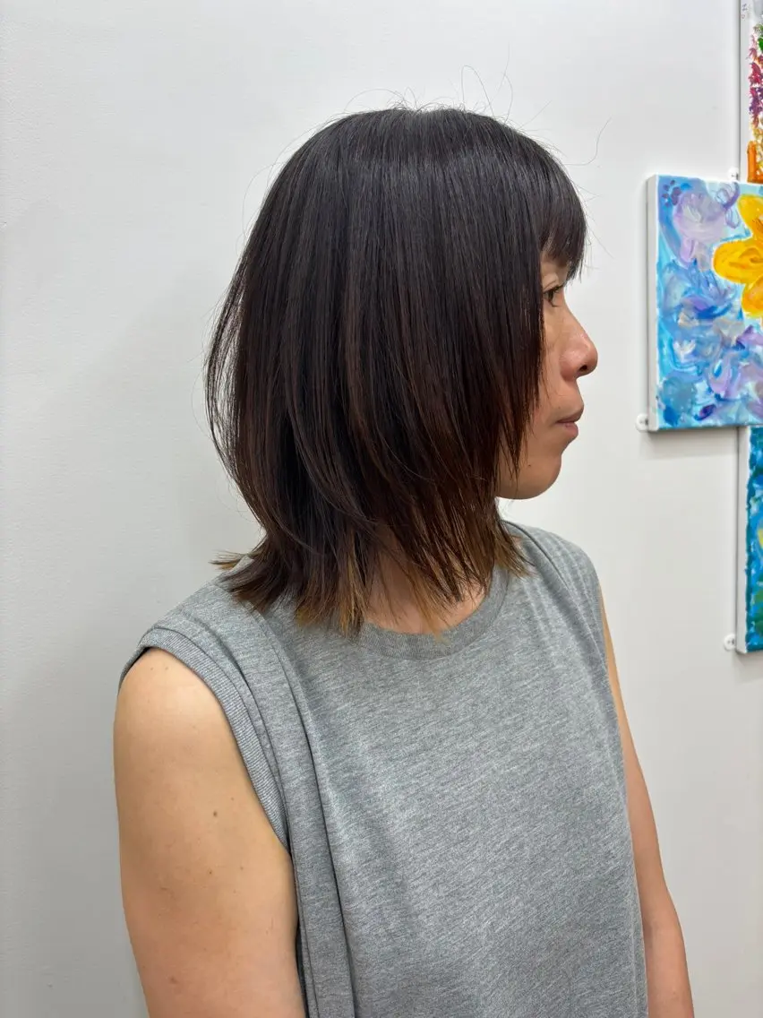 ミディアム みぞぐち じゅりのヘアスタイル