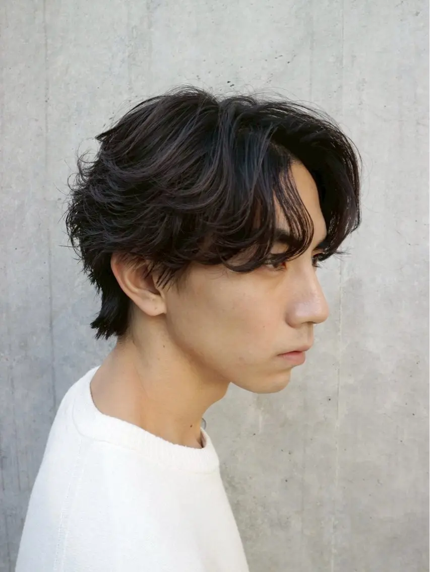 パーマ メンズ センターパート カット パーマ トリートメント 垢抜けメンズパーマ /カラー/廣田歩のヘアスタイル