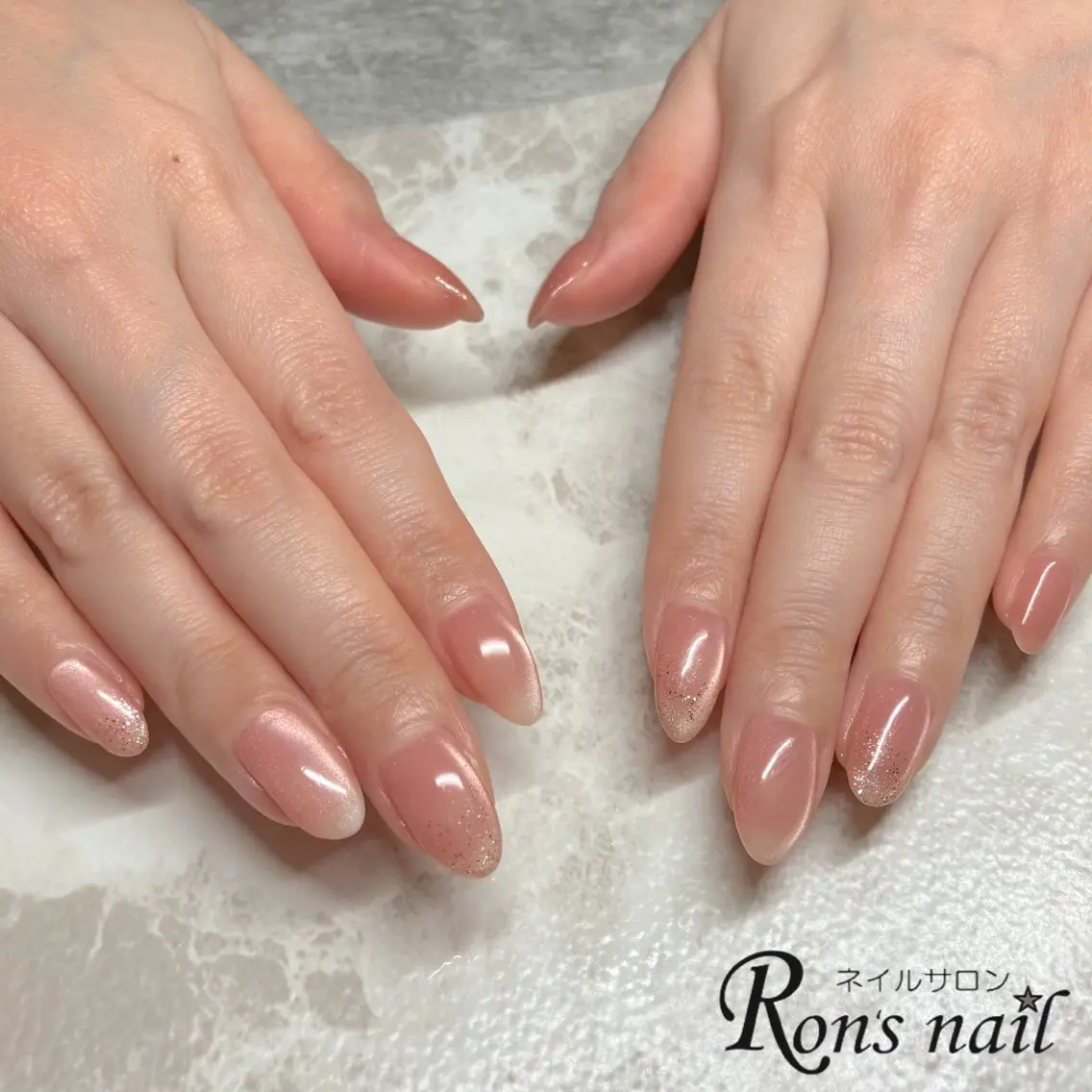 ネイル ラメ(グリッター) マグネットネイル マグネットワンカラー ワンカラーネイル Ron's nail 笹岡のネイルデザイン