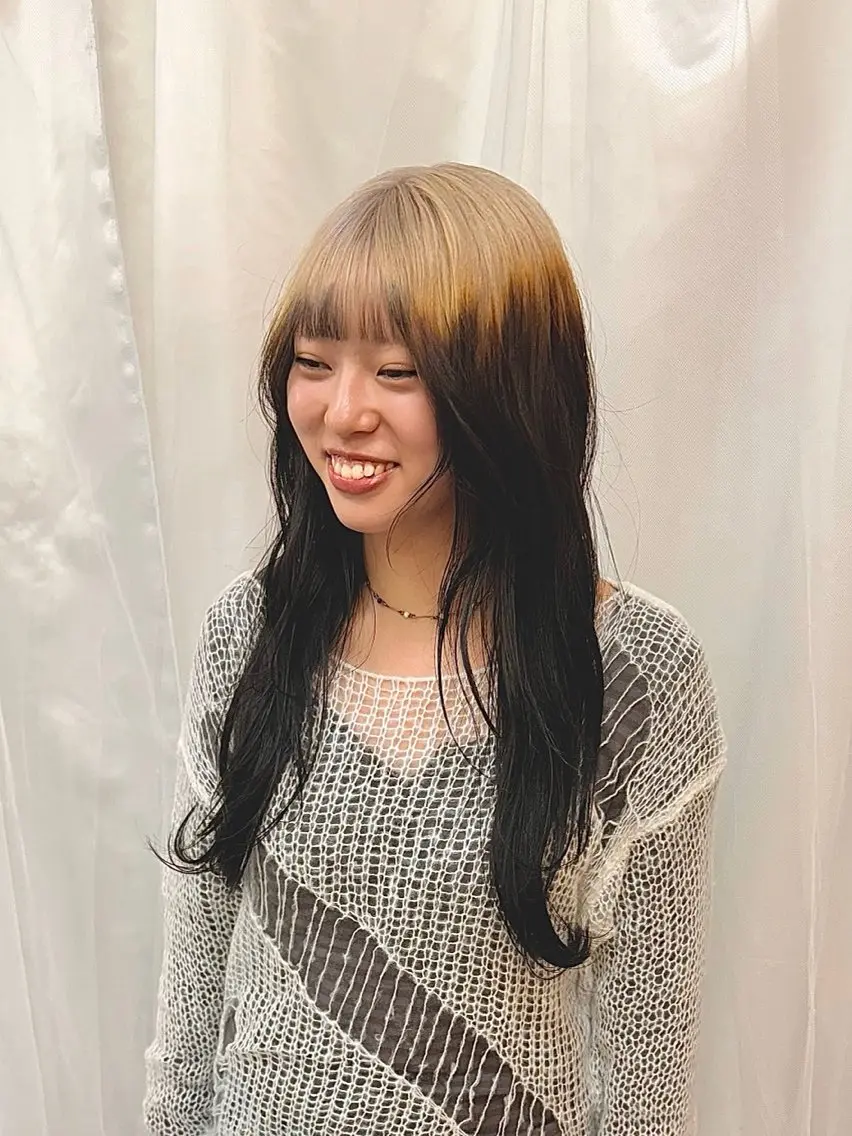 ロング カラー カット ヘアカラー トリートメント ウルフレイヤー エクステ/kokiのヘアスタイル