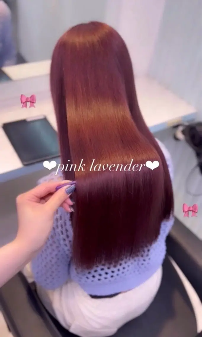 ロング ヘアカラー トリートメント 🎀愛されピンク ラベンダー💜ゆいのヘアスタイル