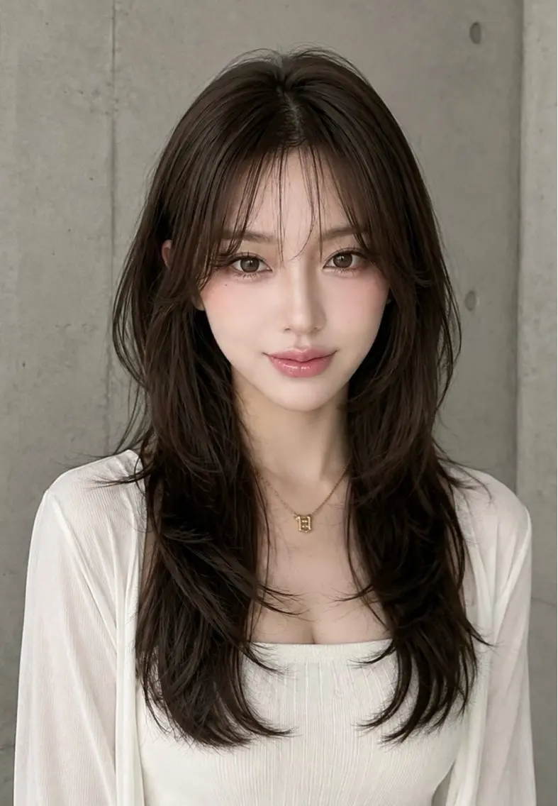 セミロング カラー ヘアアレンジ グレージュ くびれヘア 顔まわりレイヤー ハッシュカット 韓国風ヘア カット ヘアカラー トリートメント 🌫️大人韓国ヘア 🌫️naoyaのヘアスタイル