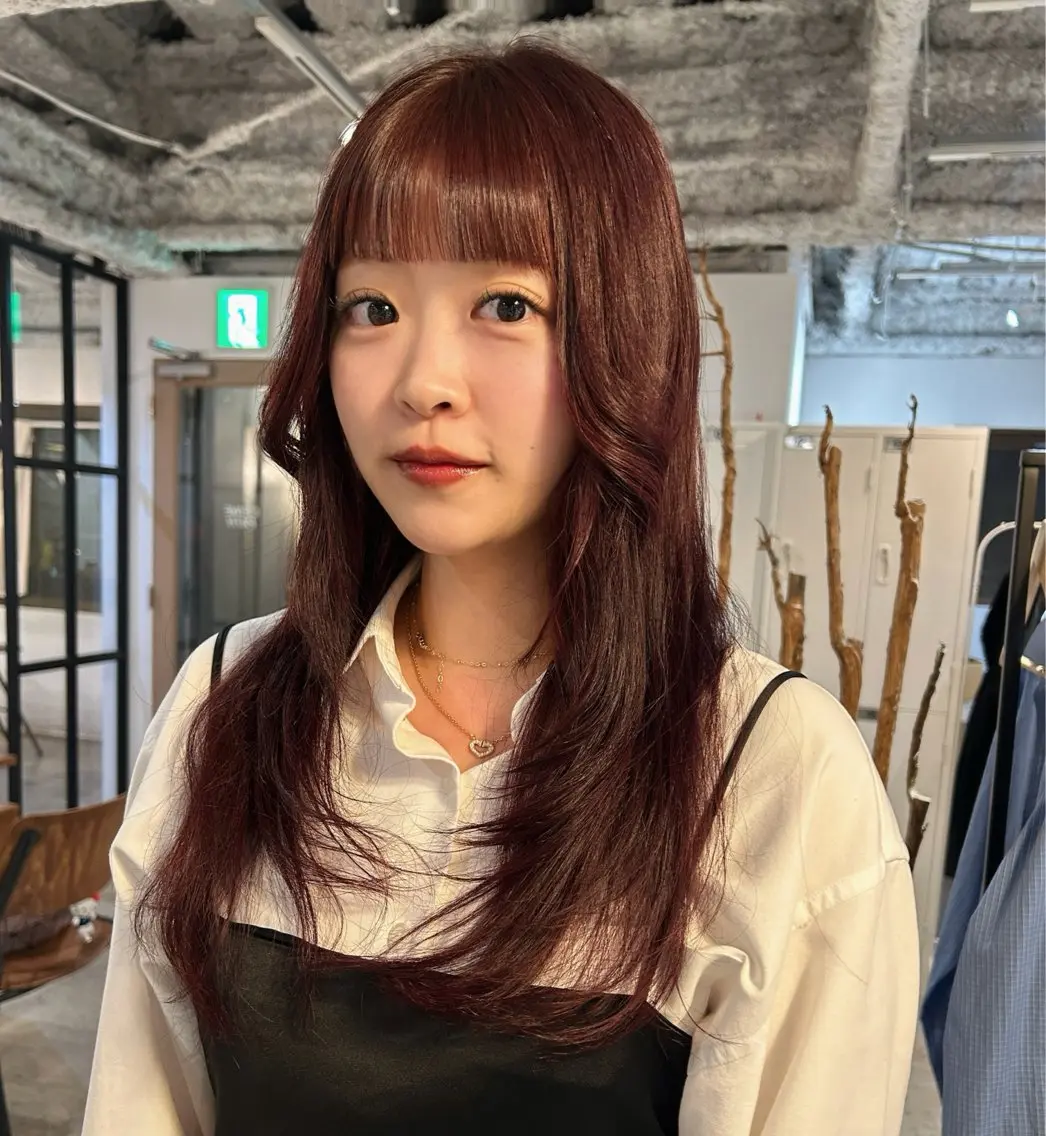 ロング カラー ヘアアレンジ レイヤーカット カット ヘアカラー 🎀suzuna 透明感colorのヘアスタイル