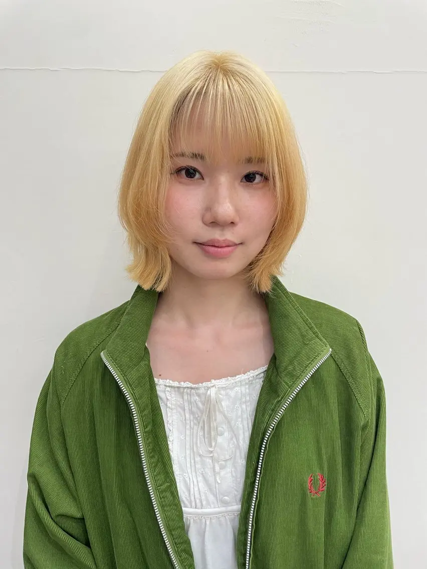 ミディアム カラー パーマ ヘアアレンジ メンズ メンズブリーチ ブリーチ 抜きっぱなしブロンド カット ヘアカラー トリートメント tatsumi/ボブ ウルフ/レイヤーのヘアスタイル