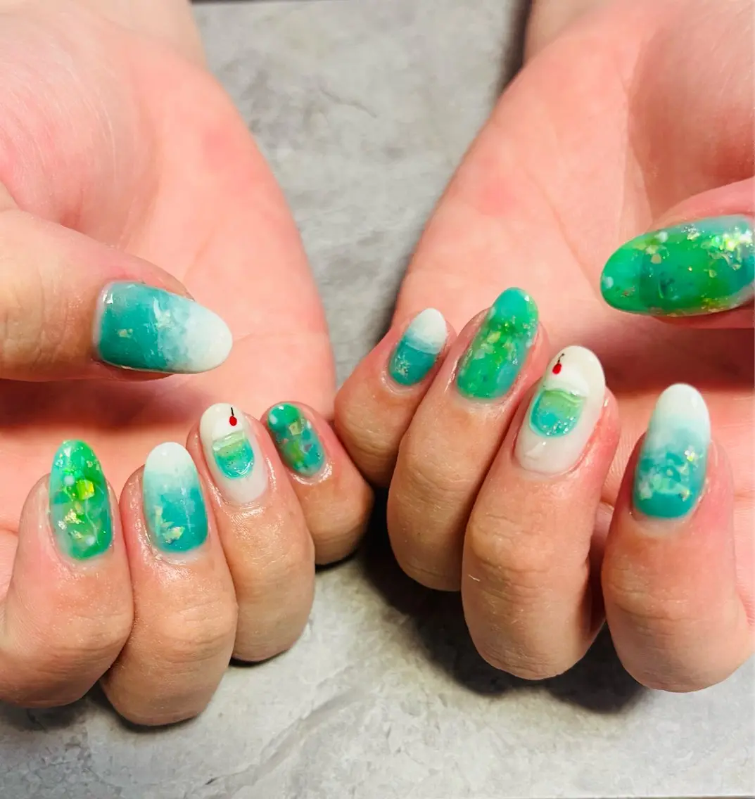 ネイル 持ち込み 夏ネイル ベテランネイル cnc nailのネイルデザイン