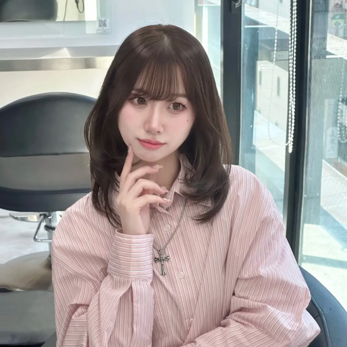 セミロング カラー ヘアアレンジ カット ヘアカラー トリートメント 大人っぽ中韓レディ ヘア🤍MAOのヘアスタイル