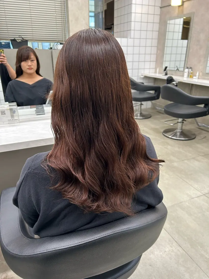セミロング カラー パーマ ヘアアレンジ メンズ キッズ 🦋縮毛/韓国レイヤ ー/透明感カラー🦋のヘアスタイル