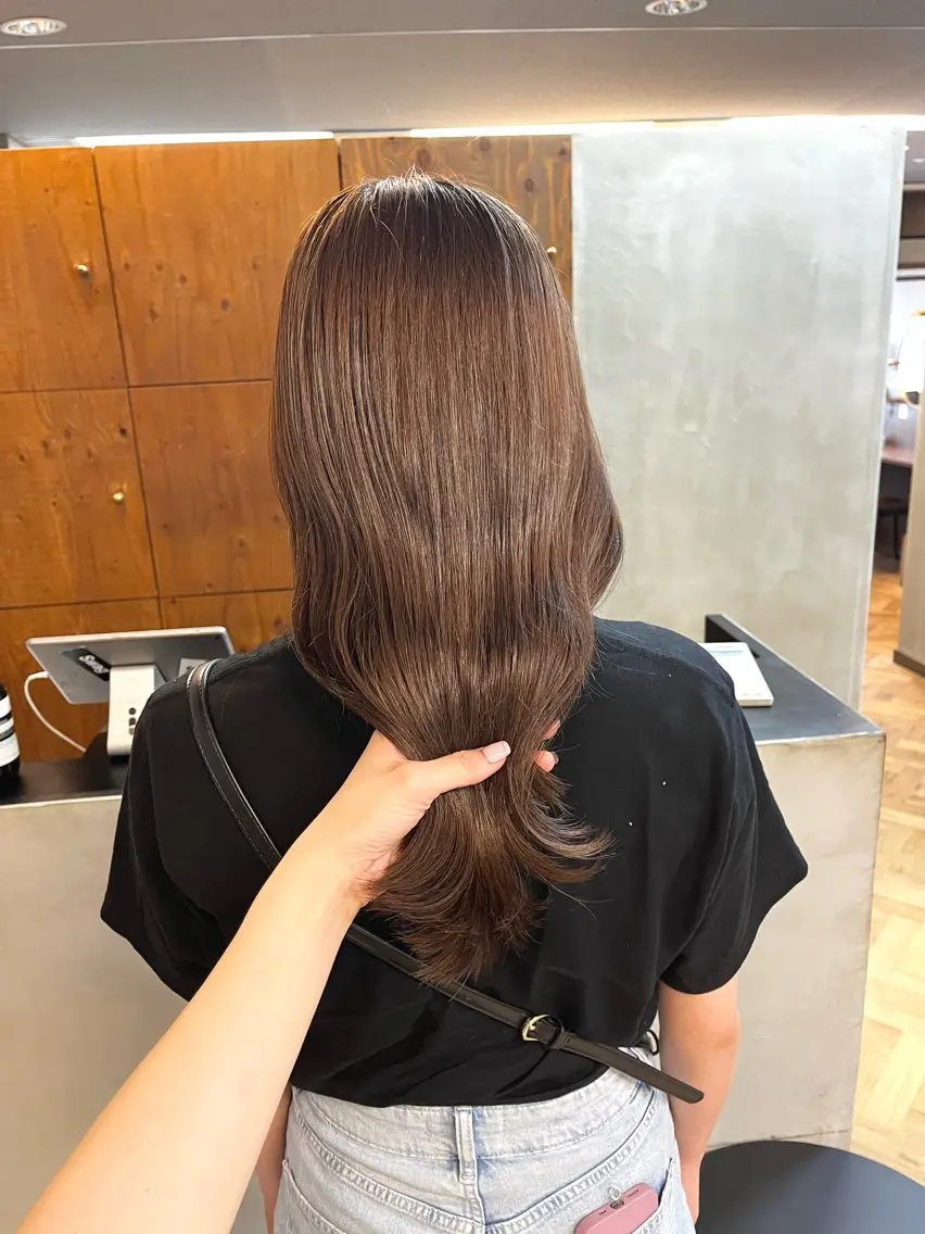 セミロング カラー ヘアアレンジ ブリーチ ダブルカラー ブリーチなしカラー カット ヘアカラー ena/ブリーチなし 透明感・レイヤー🎀のヘアスタイル