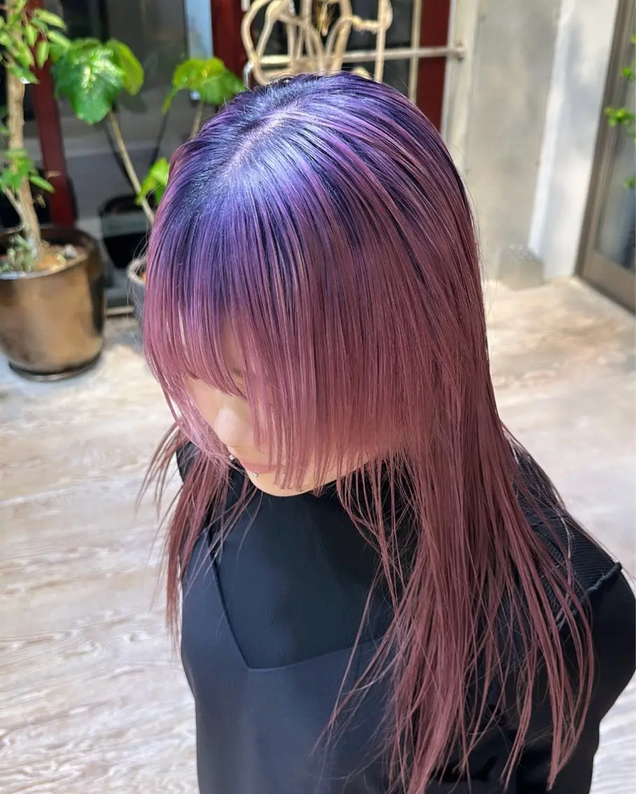 セミロング カラー ササキカズマ〻透明感 〻色落ち〻赤み消しのヘアスタイル