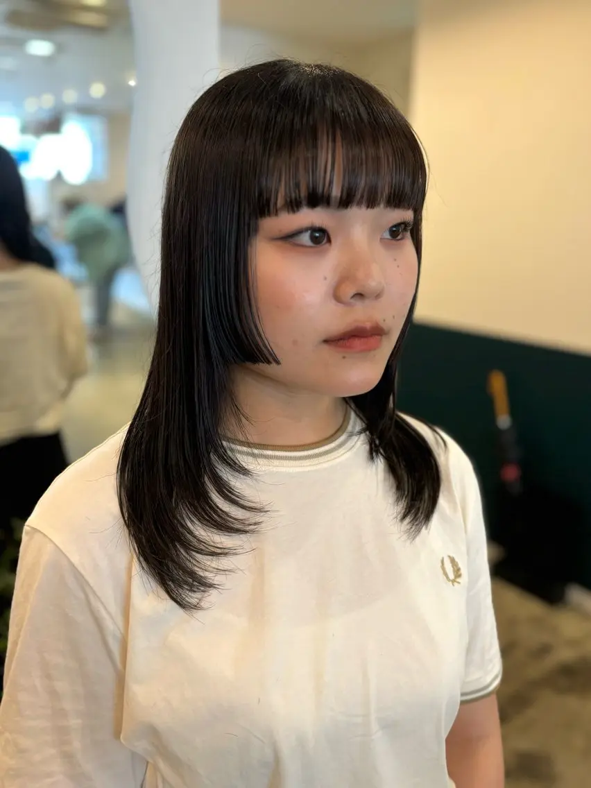 セミロング レイヤーカット カット ☁️RIKA☁️ @ri2_____bのヘアスタイル