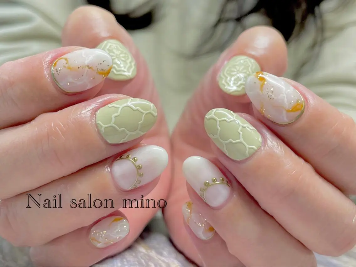 ネイル アートネイル シンプルネイル 三野 nail salon minoのネイルデザイン