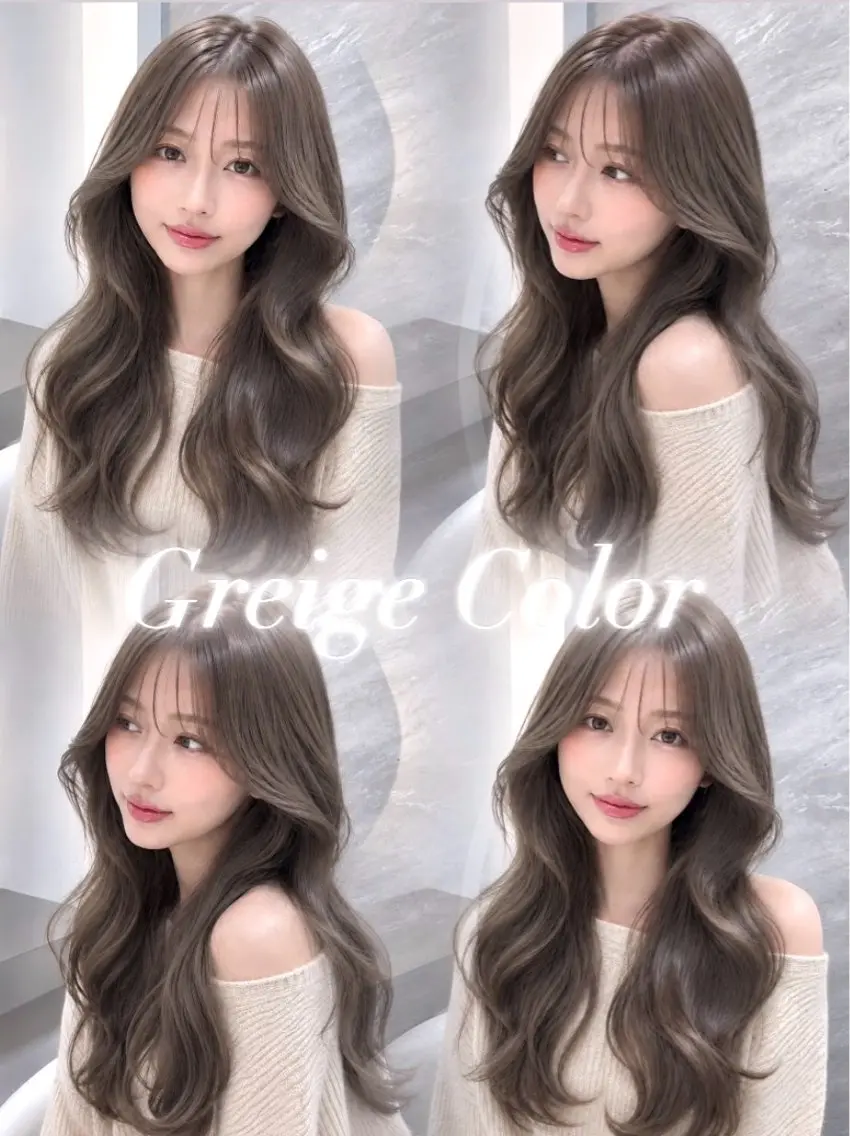 セミロング カラー ヘアアレンジ 黒髪 ブルーカラー ブルーブラック 透明感カラー グレージュ カット ヘアカラー 🖤kana韓国ヘア 艶髪カラー特化🖤のヘアスタイル