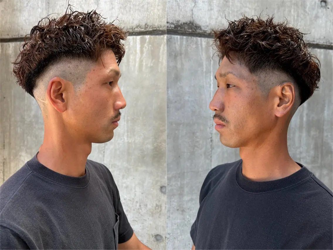 ショート パーマ メンズ カット パーマ トリートメント ヘッドスパ イーストハムネオ高木 亮人🌿のヘアスタイル