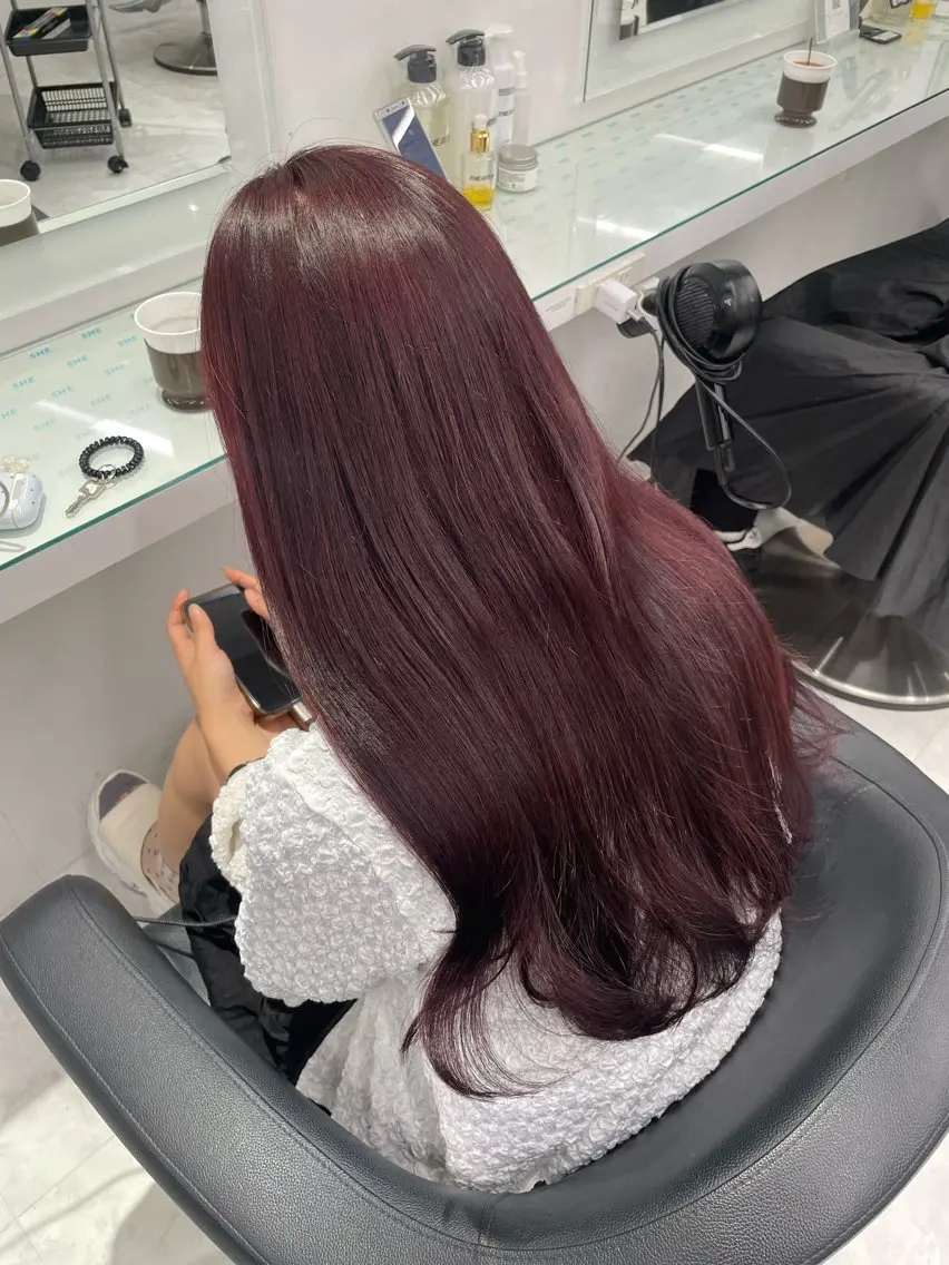 ロング カラー カット ヘアカラー トリートメント トレンド暖色ヘア🍒 miu🍒のヘアスタイル